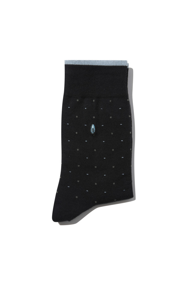 CUSTOMELLOW - 양말 - Black Dot Embroidery Socks