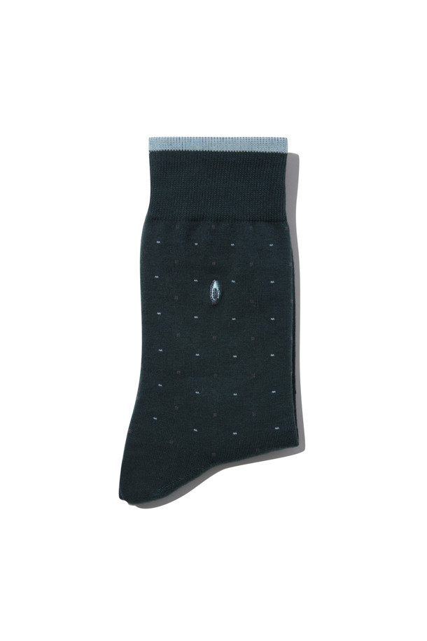 CUSTOMELLOW - 양말 - Green Dot Embroidery Socks