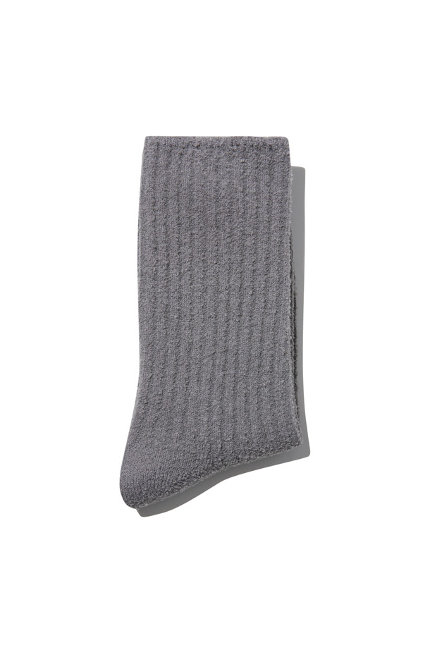 CUSTOMELLOW - 양말 - Grey Boucle Rib Socks