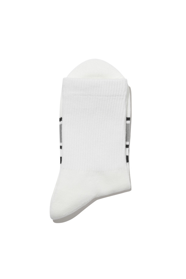 CUSTOMELLOW - 양말 - White Stripe Medium Socks