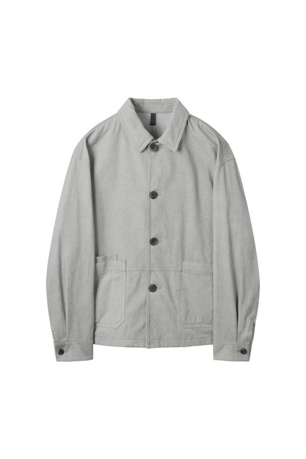 CUSTOMELLOW - 사파리/필드자켓 - Grey Cotton Work Jacket