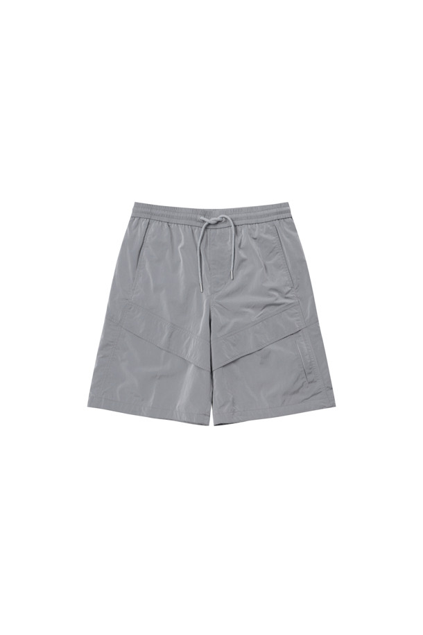 CUSTOMELLOW - 하프팬츠 - Grey Curved Line Shorts