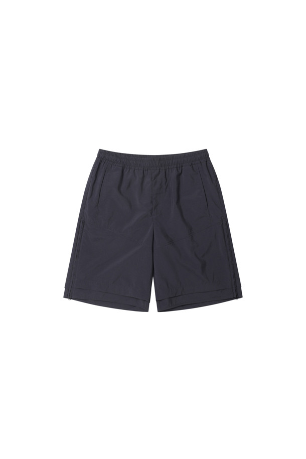 CUSTOMELLOW - 하프팬츠 - Black Zip Layered Shorts