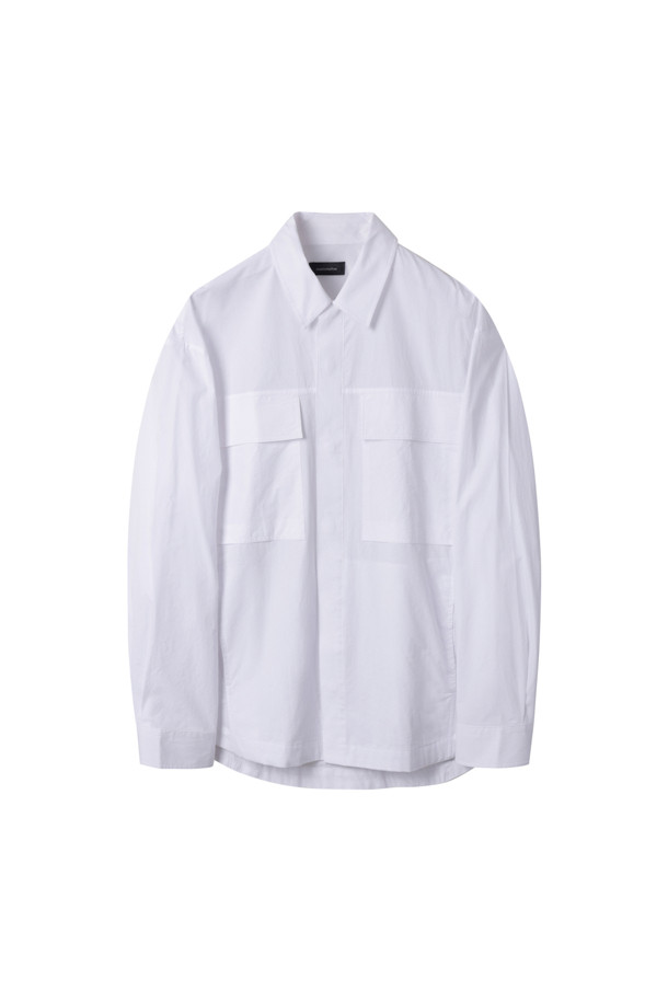 CUSTOMELLOW - 긴팔셔츠 - White Multi-Pocket Oversized Shirt