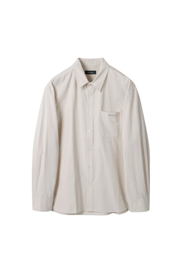 CUSTOMELLOW - 긴팔셔츠 - Ivory Regular Solid Color Shirt