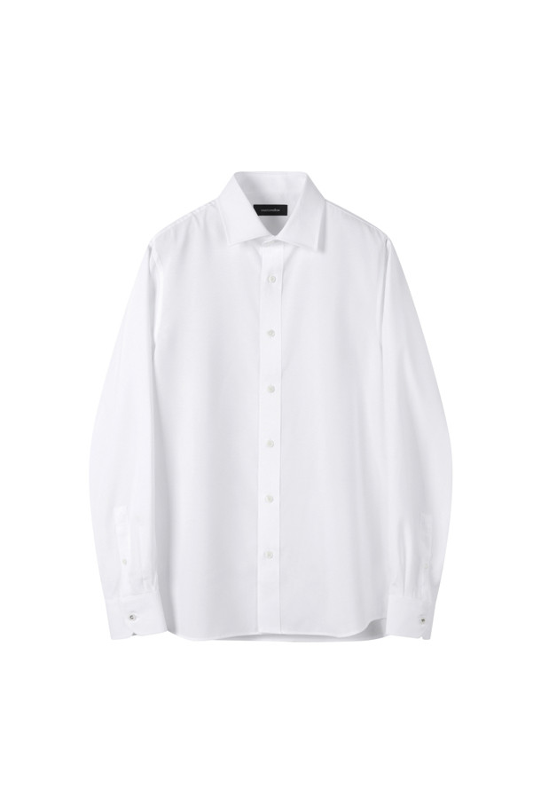 CUSTOMELLOW - 긴팔셔츠 - White Wide Collar Dress Shirt