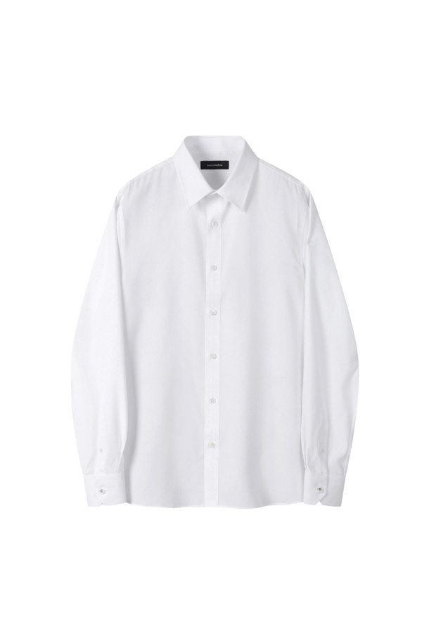 CUSTOMELLOW - 긴팔셔츠 - White Regular Collar Dress Shirt