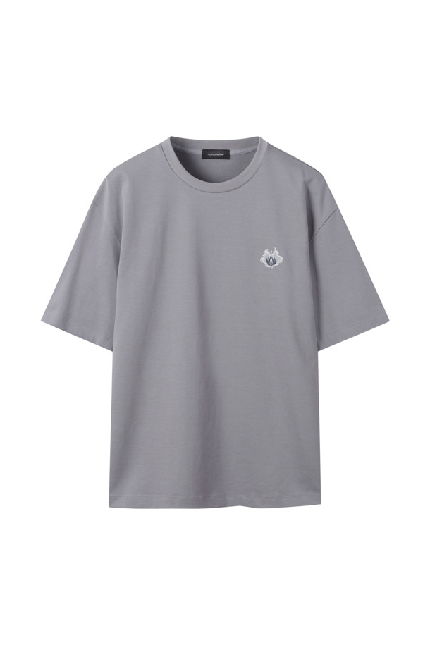 CUSTOMELLOW - 반팔티셔츠 - Grey Relaxed Fit Logo T-shirt