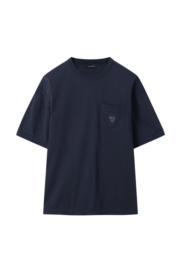 CUSTOMELLOW - 반팔티셔츠 - Navy Binding Detail T-shirt