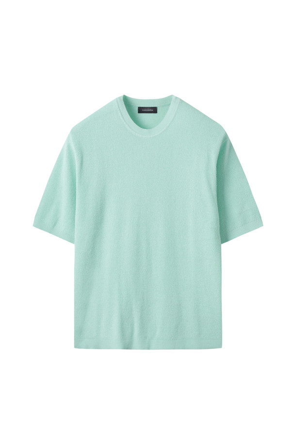 CUSTOMELLOW - 스웨터 - Mint Soft Half Round Neck Sweater