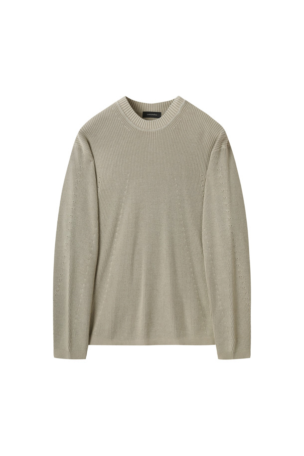 CUSTOMELLOW - 스웨터 - Beige Garment Dyed Sweater