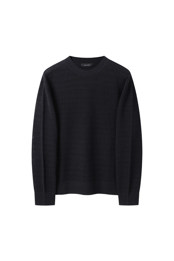 CUSTOMELLOW - 스웨터 - Black Solid Netting Sweater