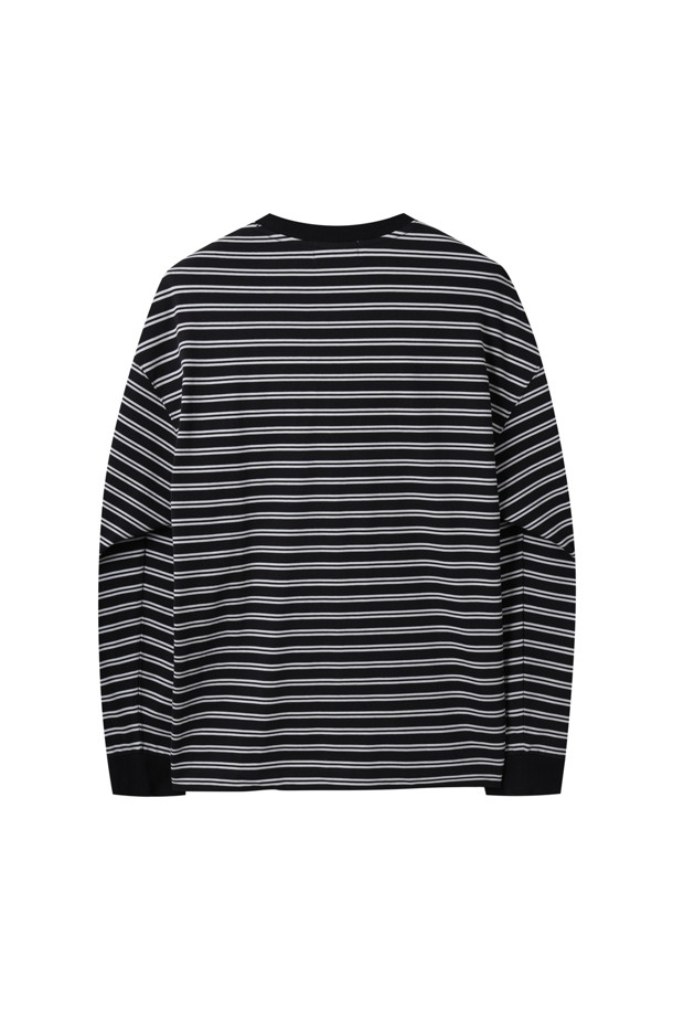 CUSTOMELLOW - 티셔츠 - [Outlet] Black Stripe Long Sleeve T-shirt