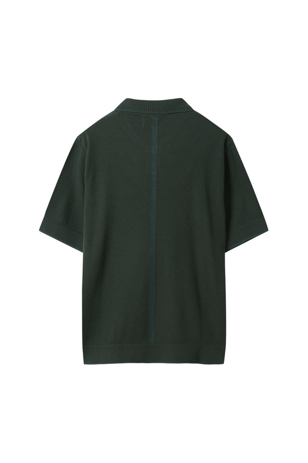 CUSTOMELLOW - 니트/가디건 - [Outlet] Green Texture Collar Sweater