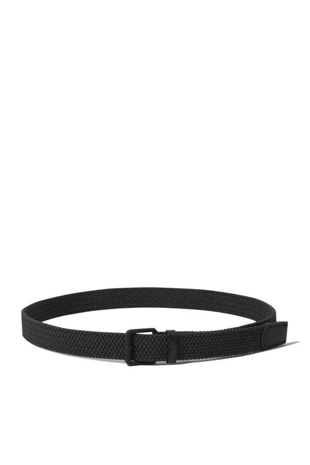 CUSTOMELLOW - 벨트 - Black Leather Braided Belt