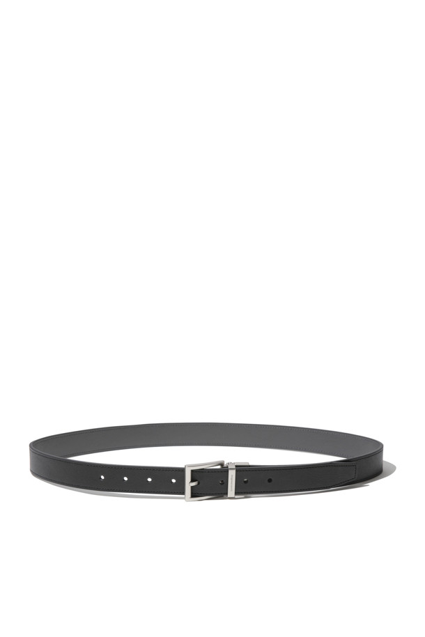 CUSTOMELLOW - 벨트 - Black Leather Reversible Belt