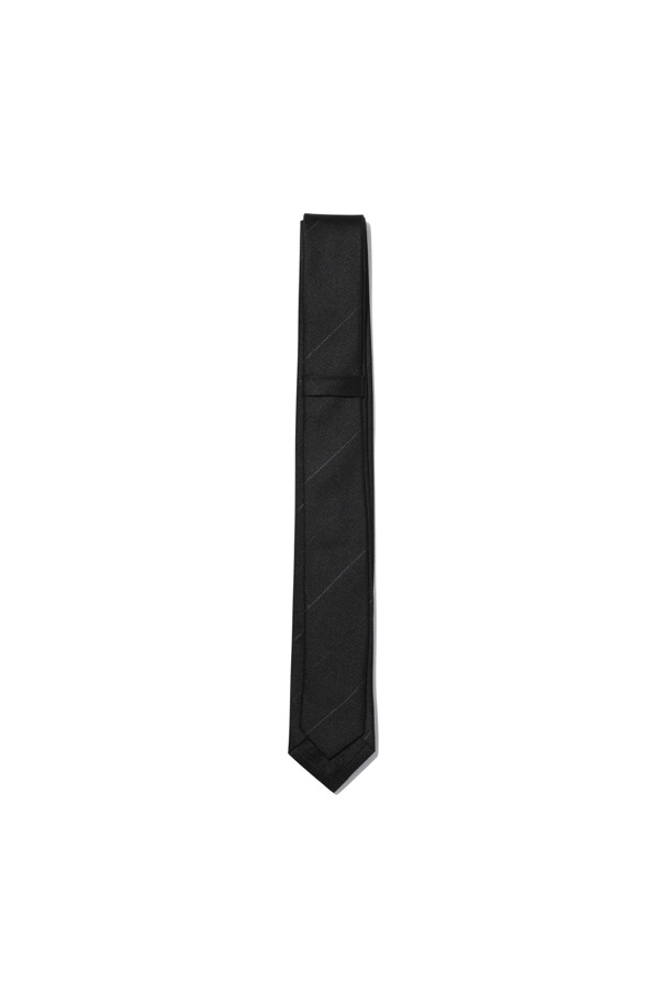 CUSTOMELLOW - 타이 - Black Stripe Slim Tie