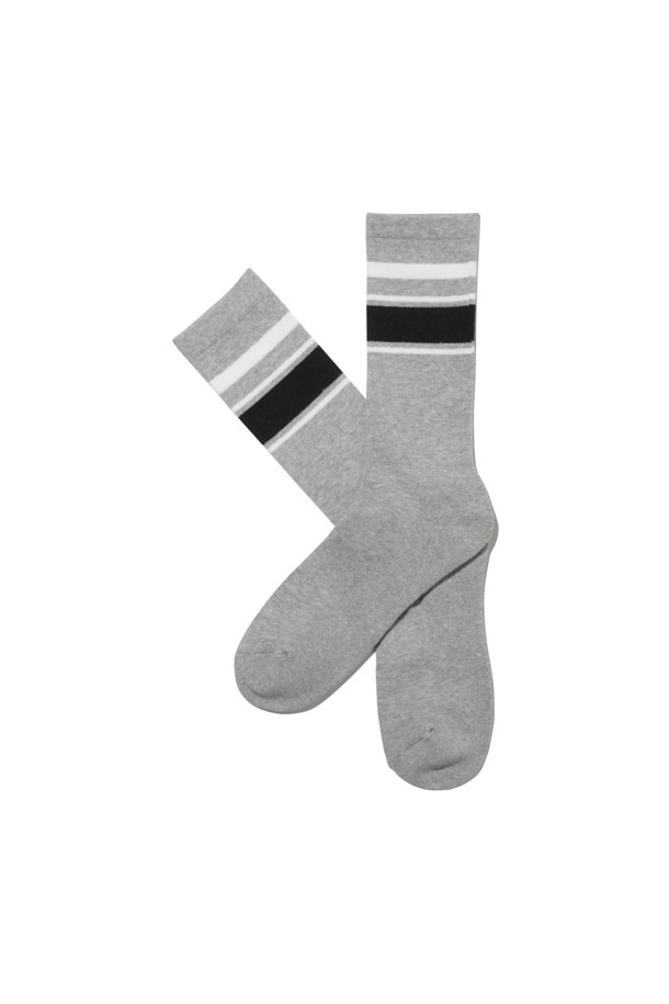 CUSTOMELLOW - 양말 - Grey Stripe Socks