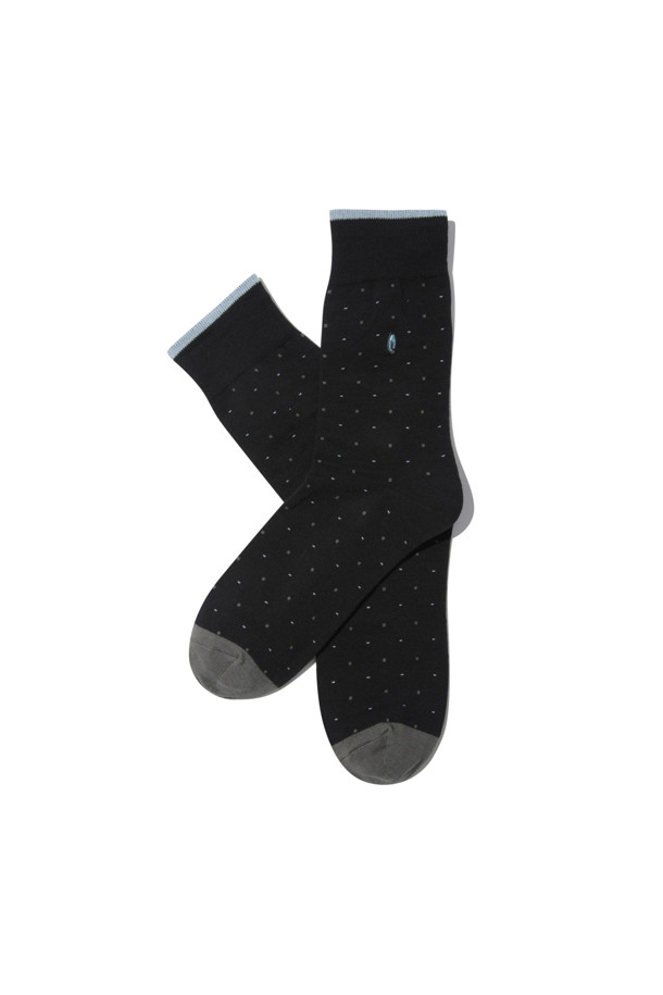 CUSTOMELLOW - 양말 - Black Dot Embroidery Socks