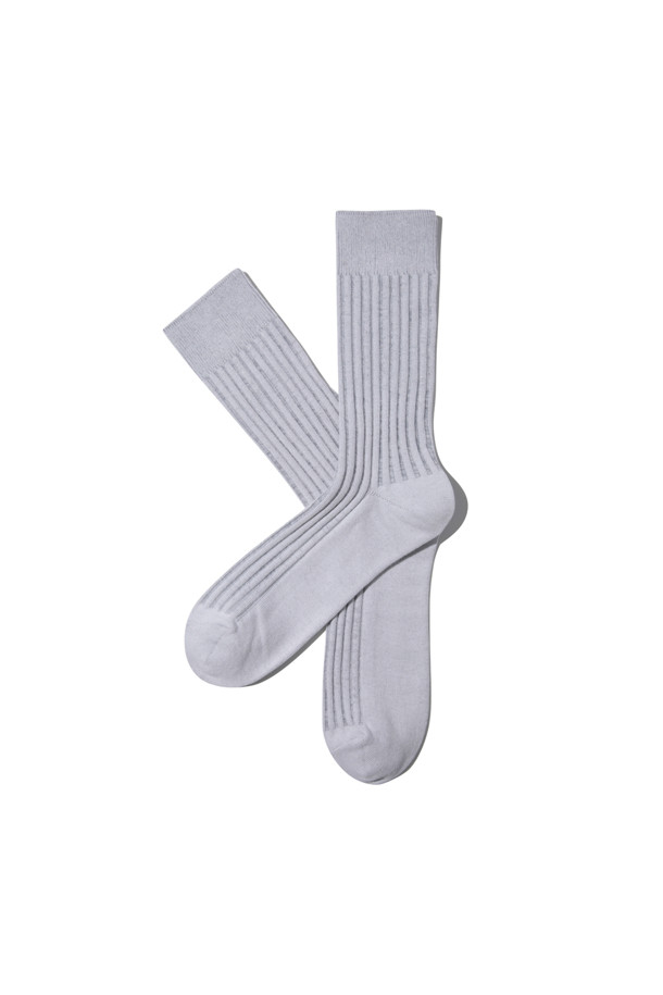 CUSTOMELLOW - 양말 - Grey Two Tone Rib Socks