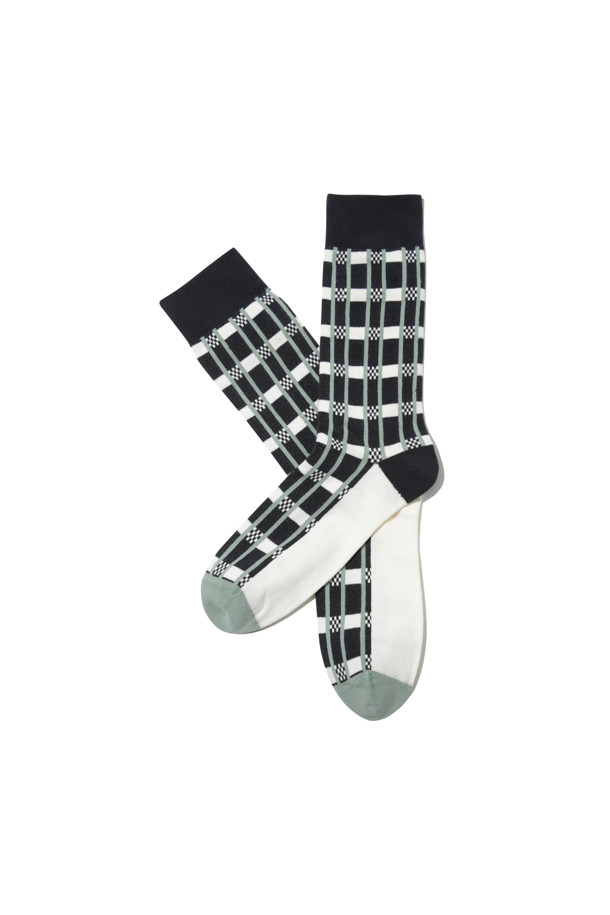 CUSTOMELLOW - 양말 - Navy Pattern Socks