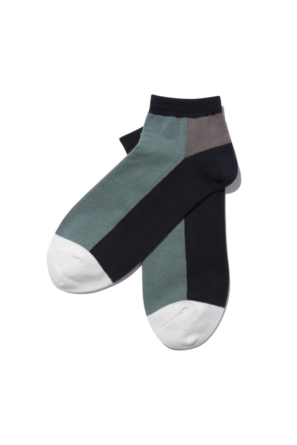 CUSTOMELLOW - 양말 - Mint Block Short Socks