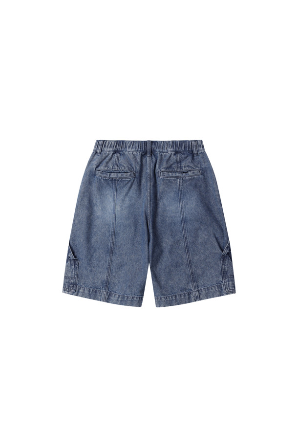 CUSTOMELLOW - 데님 - Blue Double Knee Denim Shorts