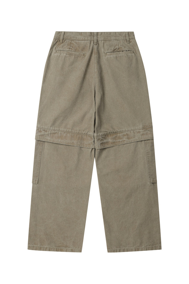 CUSTOMELLOW - 캐주얼팬츠 - Beige Oxford Cotton Cargo Pants