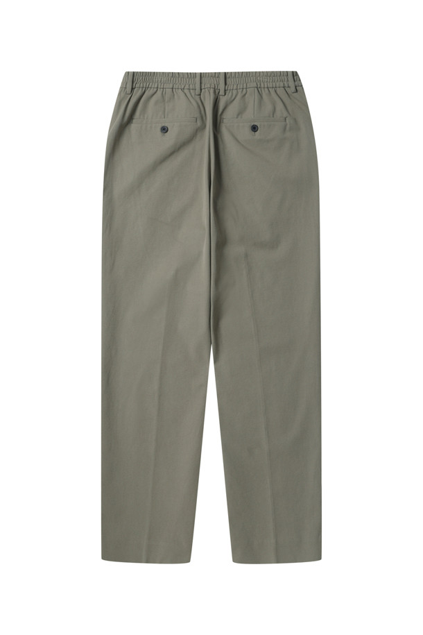 CUSTOMELLOW - 캐주얼팬츠 - Khaki Tapered Fit Cotton Pants