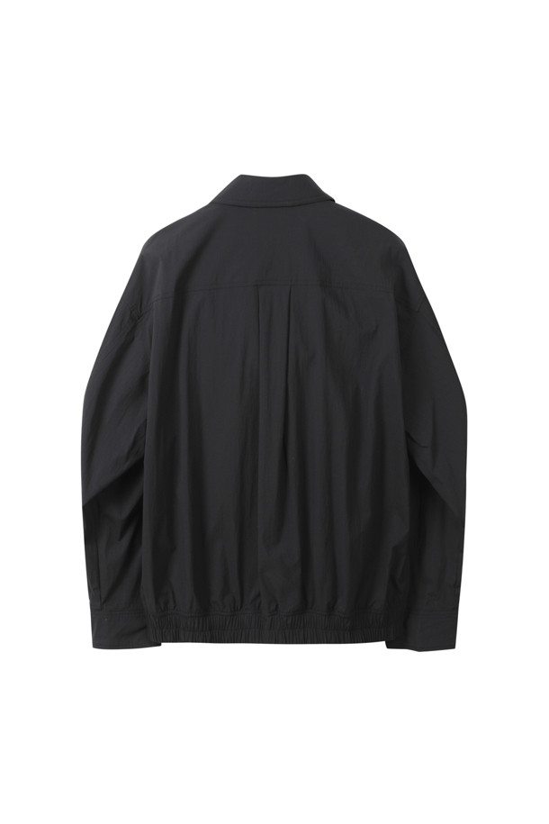 CUSTOMELLOW - 긴팔셔츠 - Black Zip-Up Blouson Shirt