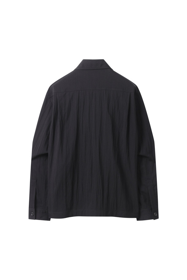 CUSTOMELLOW - 긴팔셔츠 - Black Solid Zip-Up Shirt