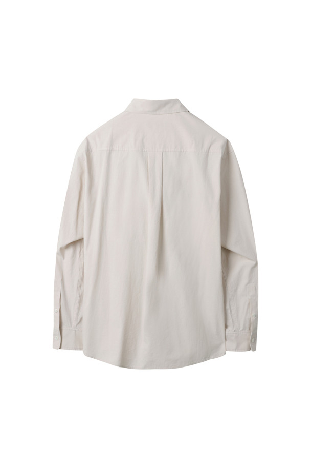 CUSTOMELLOW - 긴팔셔츠 - Ivory Regular Solid Color Shirt