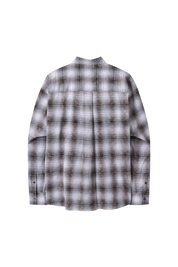 CUSTOMELLOW - 긴팔셔츠 - Brown Vintage Dyed Check Shirt