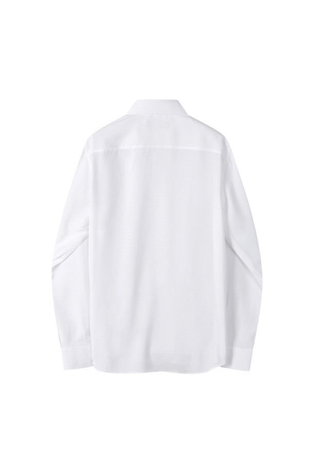 CUSTOMELLOW - 긴팔셔츠 - White Wide Collar Dress Shirt