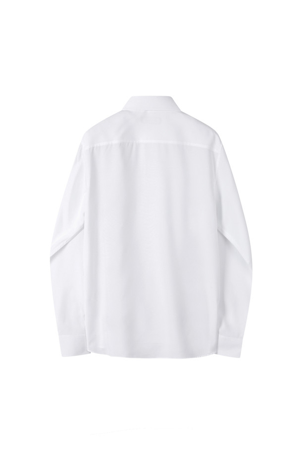 CUSTOMELLOW - 긴팔셔츠 - White Regular Collar Dress Shirt