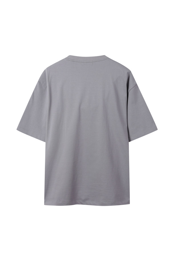 CUSTOMELLOW - 반팔티셔츠 - Grey Relaxed Fit Logo T-shirt