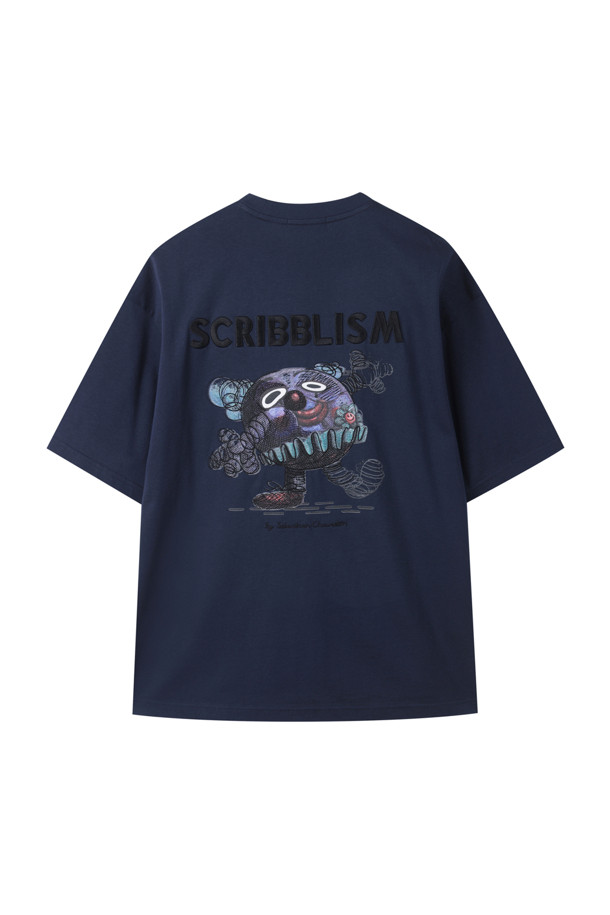 CUSTOMELLOW - 반팔티셔츠 - Navy Graphic T-shirt