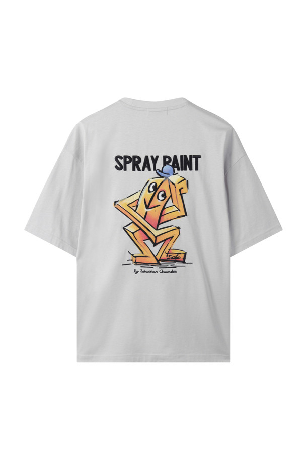 CUSTOMELLOW - 반팔티셔츠 - Grey Graphic T-shirt