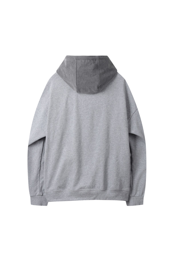 CUSTOMELLOW - 후디 - Grey Denim Layered Hoodie