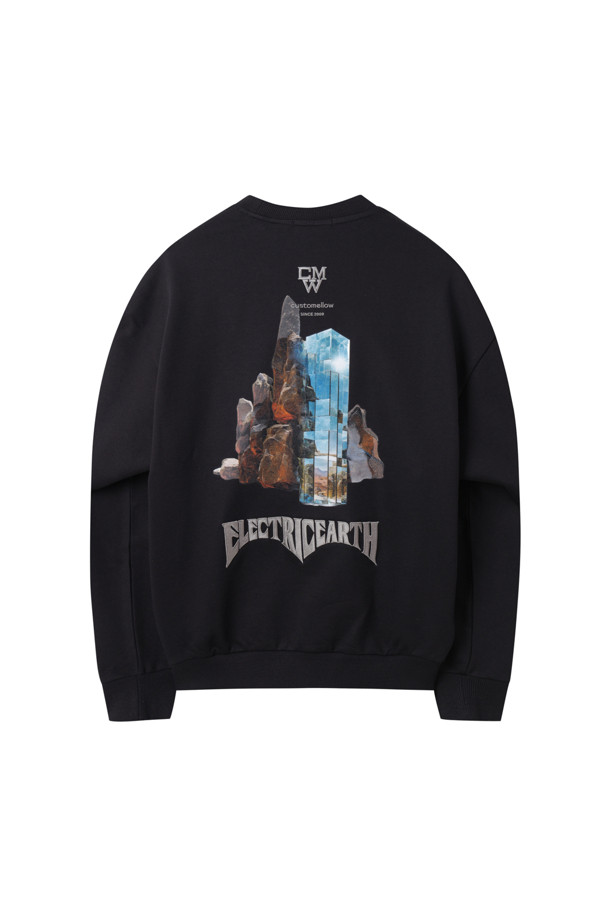 CUSTOMELLOW - 스웨트셔츠 - Black Graphic Sweatshirt