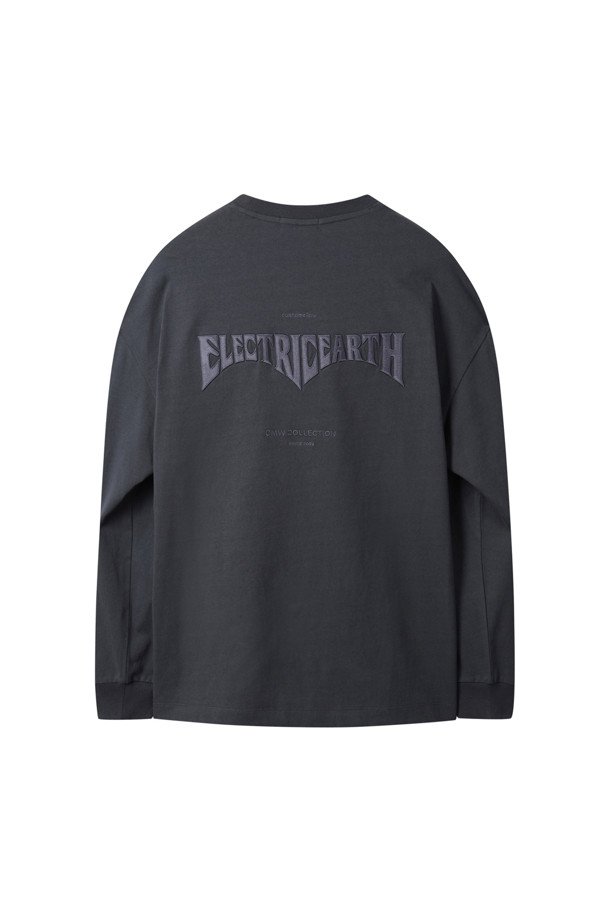 CUSTOMELLOW - 긴팔티셔츠 - Grey Graphic Long Sleeve T-shirt