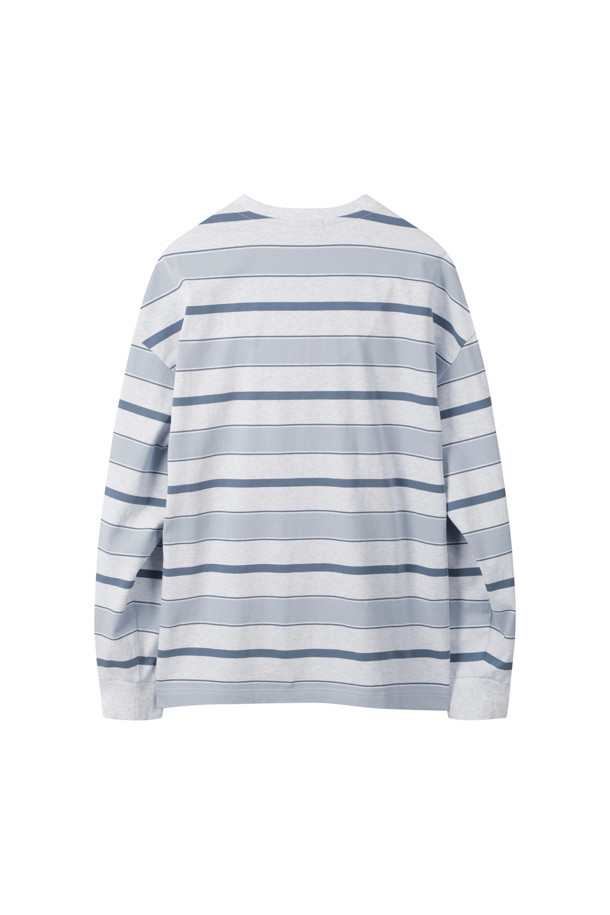 CUSTOMELLOW - 긴팔티셔츠 - Gray Stripe Long Sleeve T-shirt