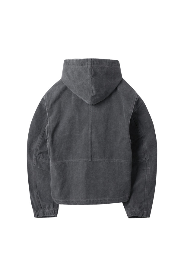 CUSTOMELLOW - 블루종/점퍼 - Grey Cotton Dyed Hood Jacket