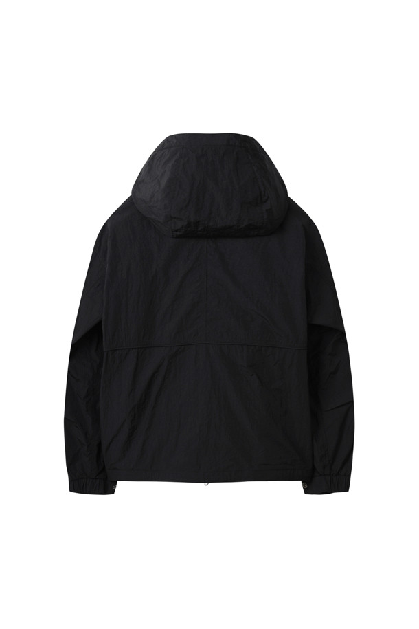 CUSTOMELLOW - 아노락/바람막이 - Black Nylon Hood Windbreaker Jacket