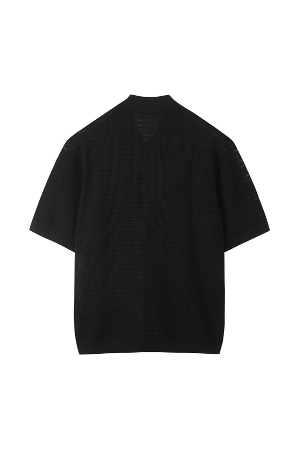 CUSTOMELLOW - 가디건 - Black Mesh Half Sleeve Cardigan