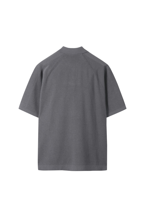 CUSTOMELLOW - 스웨터 - Grey Soft Half Collar Sweater