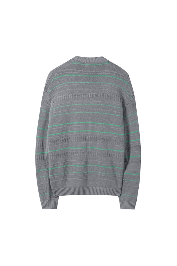 CUSTOMELLOW - 스웨터 - Grey Pin Stripes Sweater