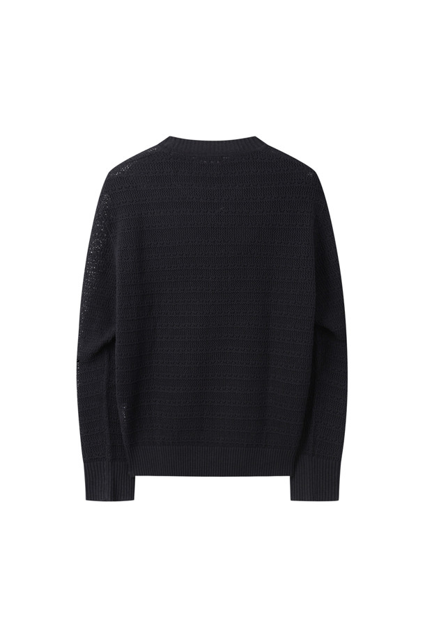 CUSTOMELLOW - 스웨터 - Black Solid Netting Sweater