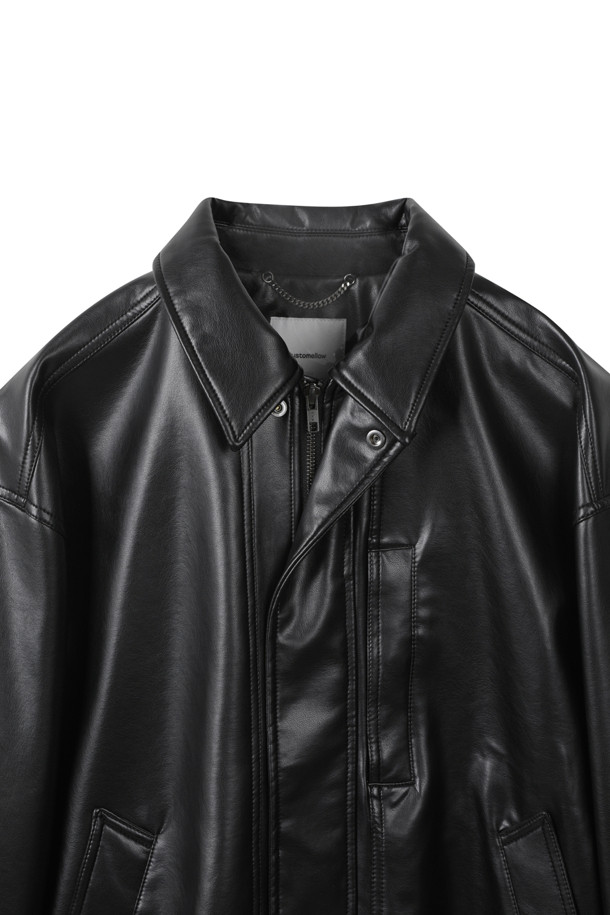 CUSTOMELLOW - 점퍼 - [Outlet] Black Eco Leather Jacket