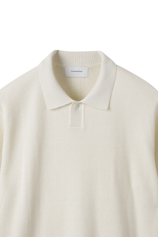 CUSTOMELLOW - 니트/가디건 - [Outlet] Ivory Texture Collar Sweater